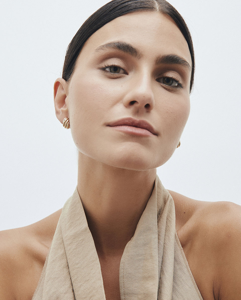 Pendientes de aro noémie bañados en oro de 18 kt Oro Vidal & Vidal Oro-3