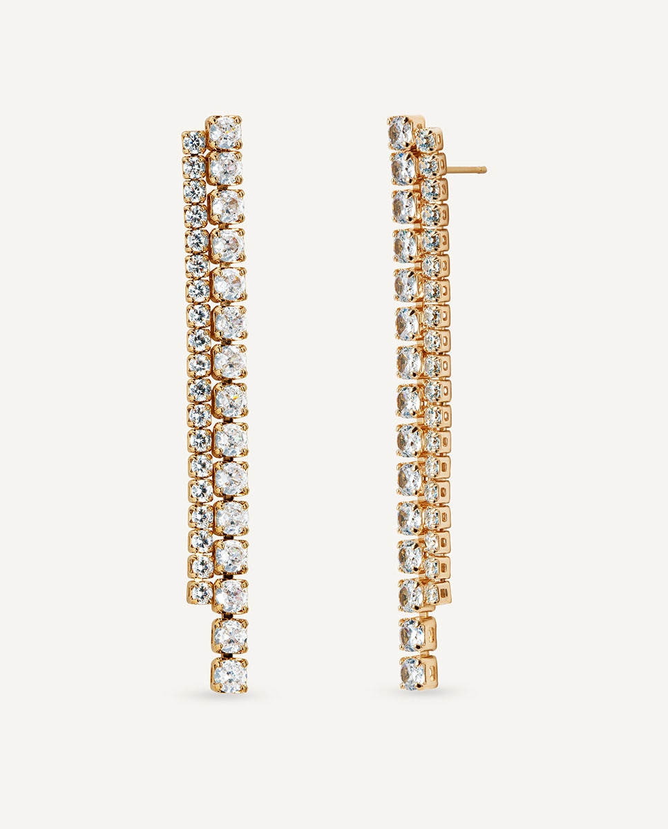 Pendientes largos lucent bañados en oro de 18 kt con circonitas