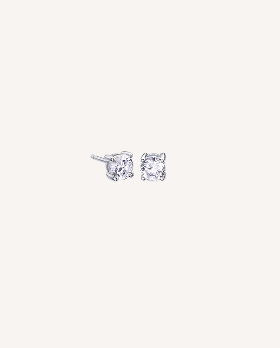Pendientes de de ley 925 con baño en platino y circonitas - Vidal & Vidal - Plata Plata-1