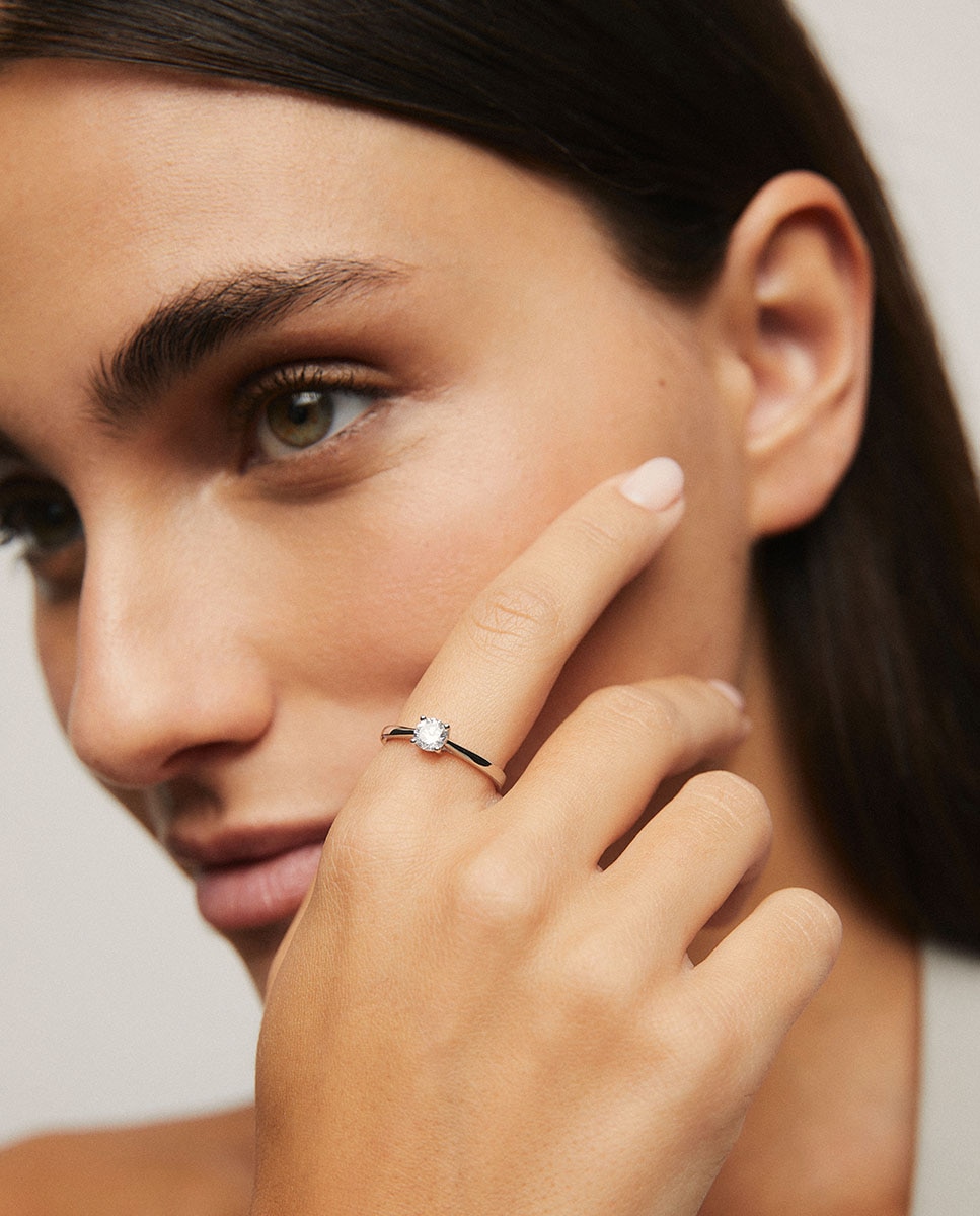 Anillo renate de plata de ley 925 con baño en platino con circonitas - Vidal & Vidal - Plata Plata-2