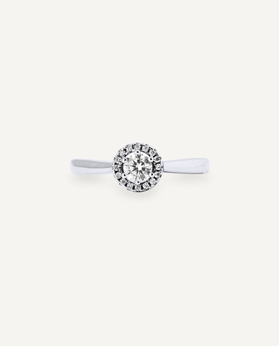 Anillo luce liso de plata de ley 925 con baño en platino y circonitas - Vidal & Vidal - Plata Plata-4