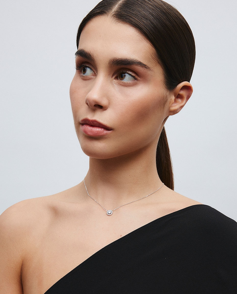 Collar cadena fina luce de de ley 925 con baño en platino y circonitas - Vidal & Vidal - Plata Plata-3