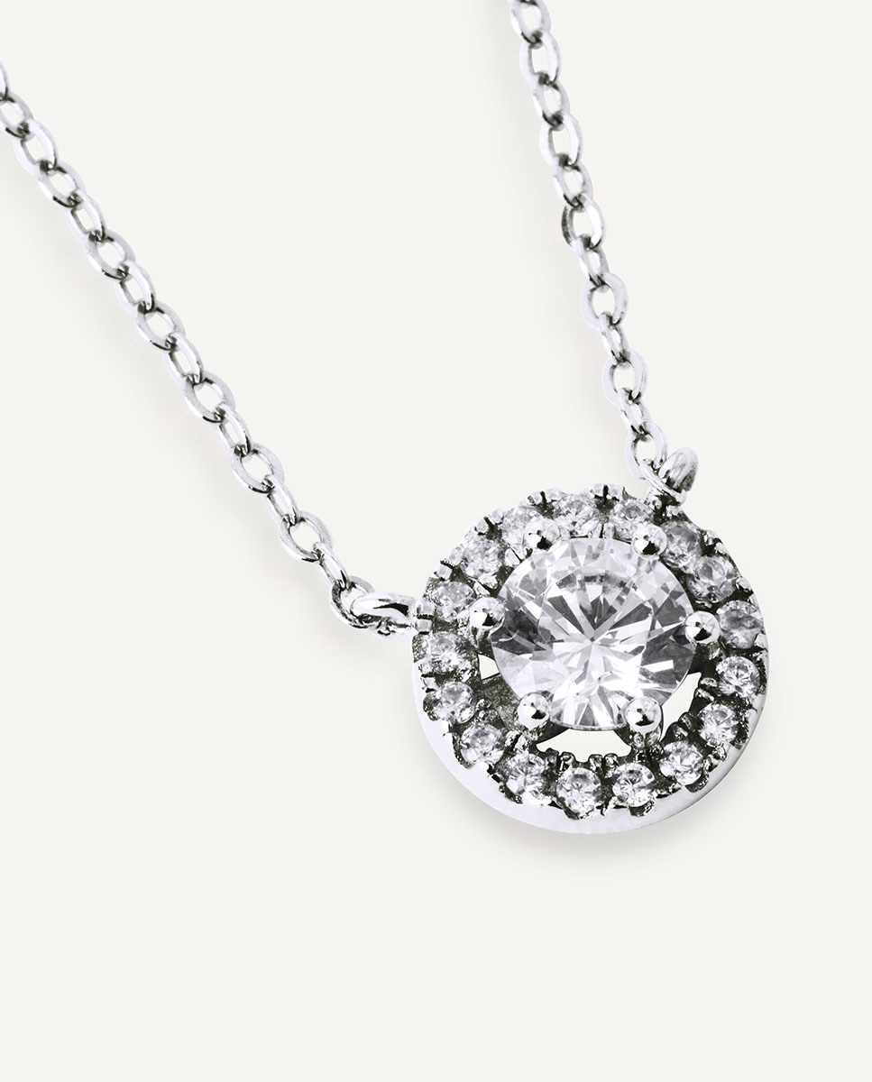 Collar cadena fina luce de de ley 925 con baño en platino y circonitas - Vidal & Vidal - Plata Plata-4