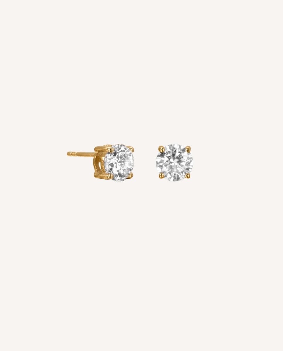 Pendientes de plata de ley 925 con baño de 18 kt y circonitas - Vidal & Vidal - Oro Oro-1