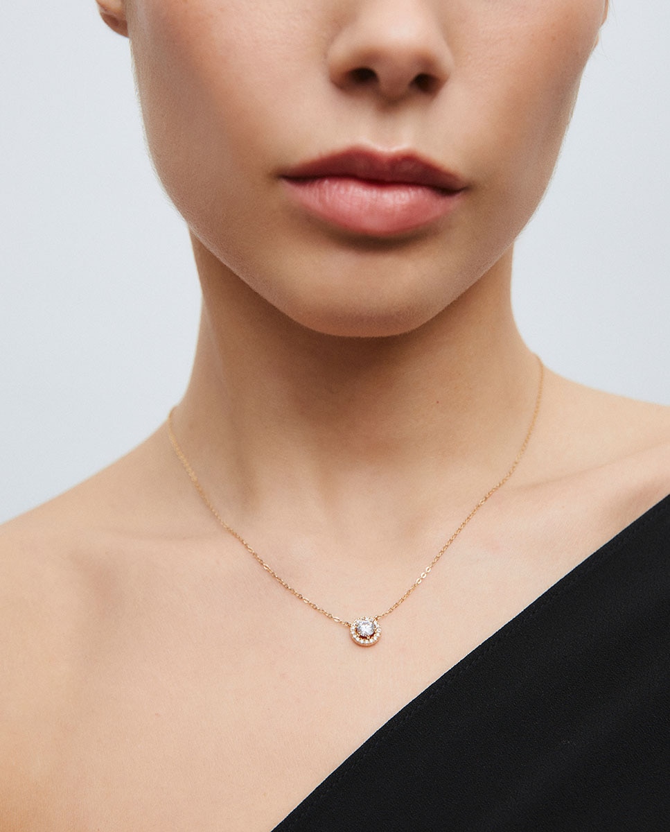 Collar cadena fina luce de plata de ley 925 con baño en de 18 kt y circonitas - Vidal & Vidal - Oro Oro-2