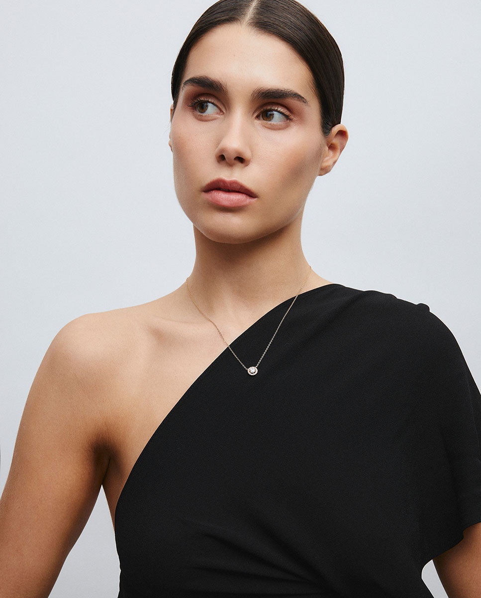 Collar cadena fina luce de plata de ley 925 con baño en de 18 kt y circonitas - Vidal & Vidal - Oro Oro-3