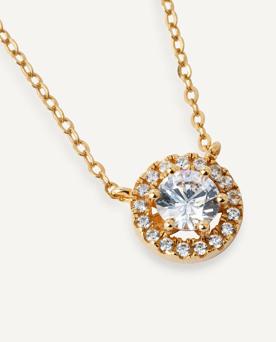 Collar cadena fina luce de plata de ley 925 con baño en de 18 kt y circonitas - Vidal & Vidal - Oro Oro-4