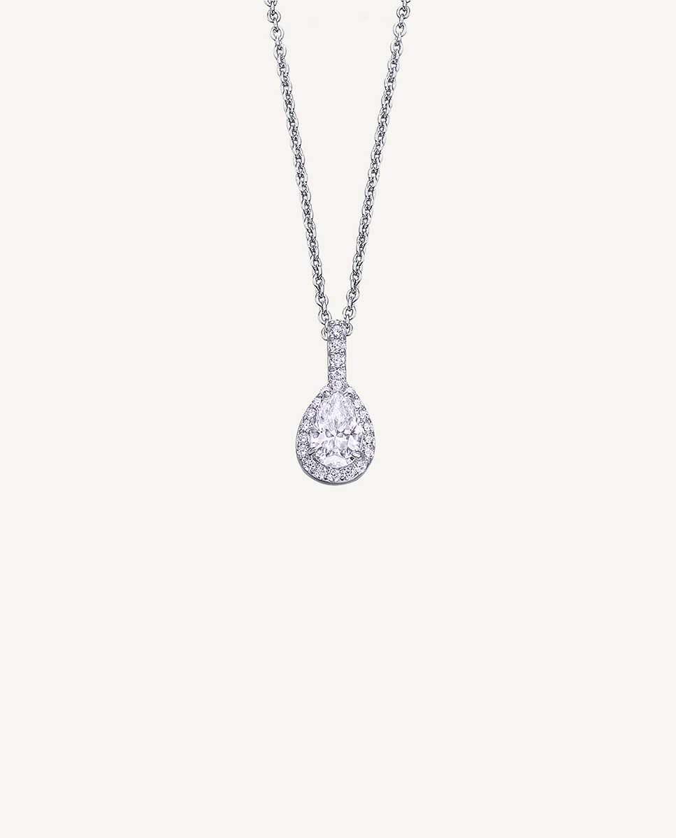 Colgante signature lágrima de de ley 925 con baño en platino y circonitas - Vidal & Vidal - Plata Plata-1