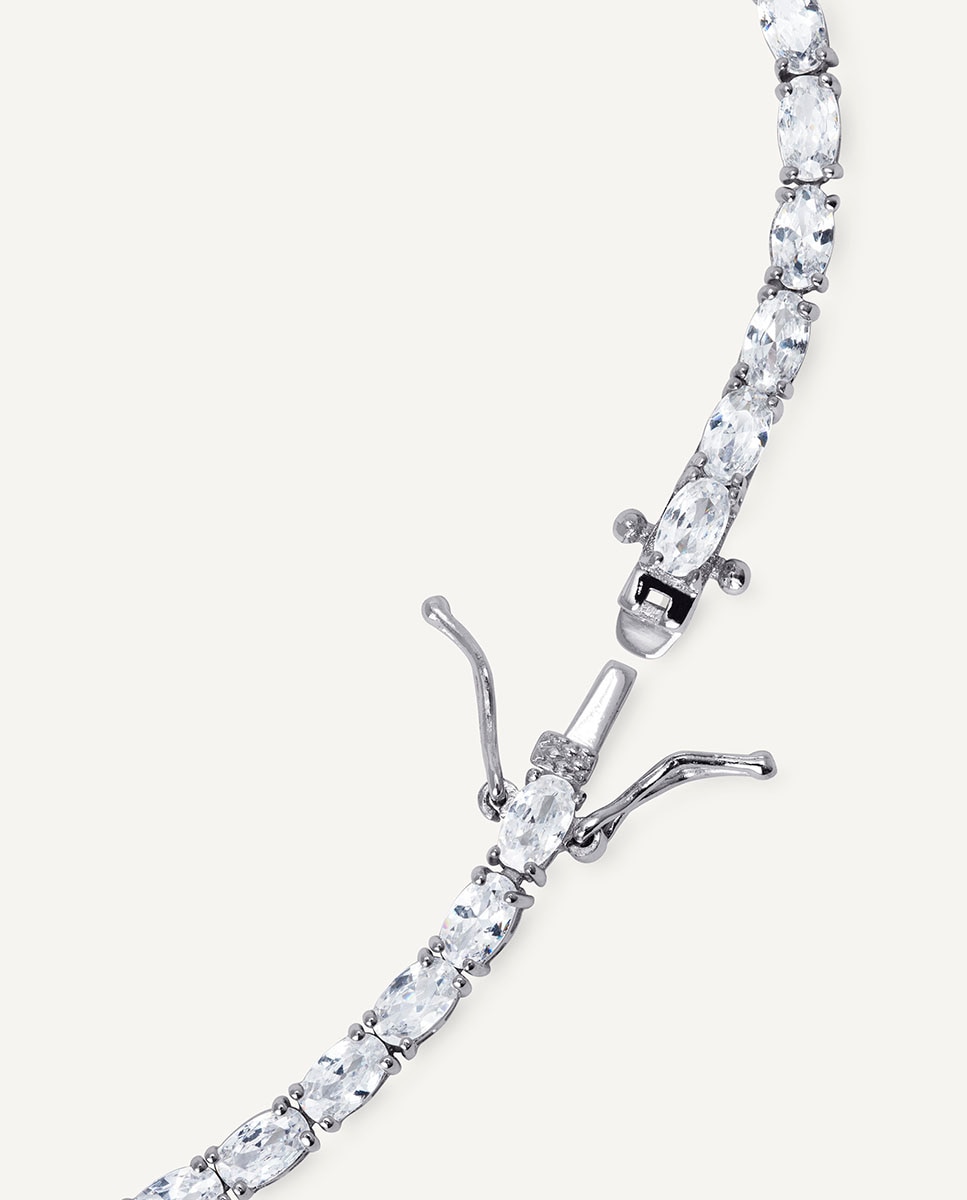 Pulsera tennis fina llum de plata de ley 925 con baño en platino con circonitas - Vidal & Vidal - Plata Plata-4