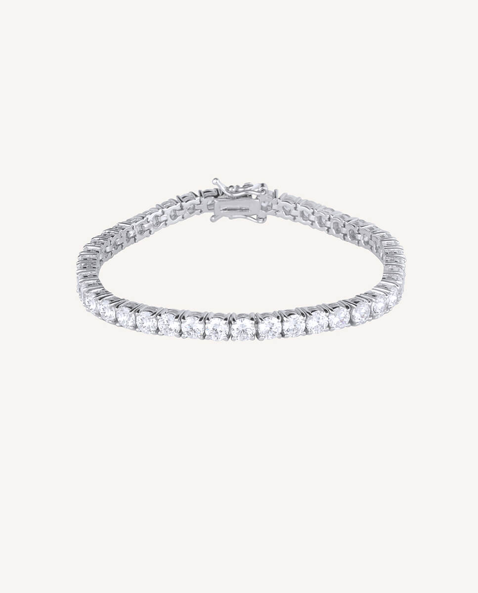 Pulsera riviere de plata de ley 925 con baño en platino y circonitas - Vidal & Vidal - Plata Plata-1