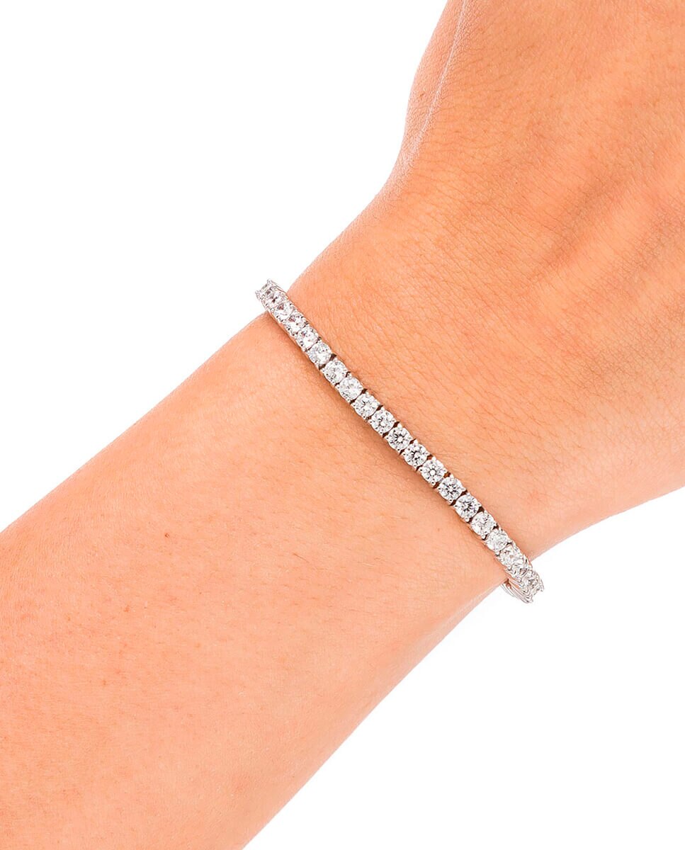 Pulsera riviere de plata de ley 925 con baño en platino y circonitas - Vidal & Vidal - Plata Plata-2