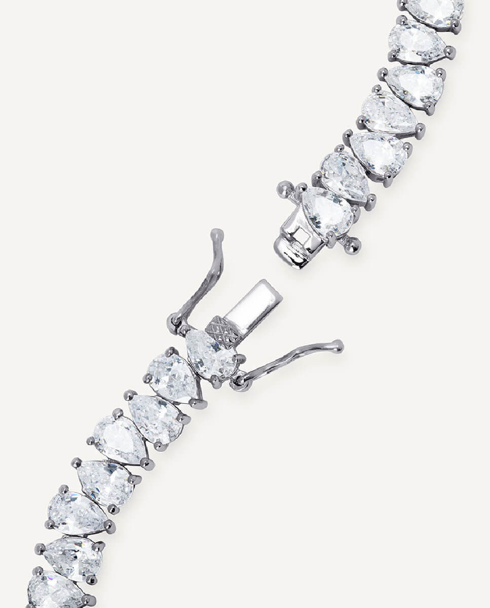 Pulsera riviere estels de plata de ley 925 con baño en platino y circonitas - Vidal & Vidal - Plata Plata-4