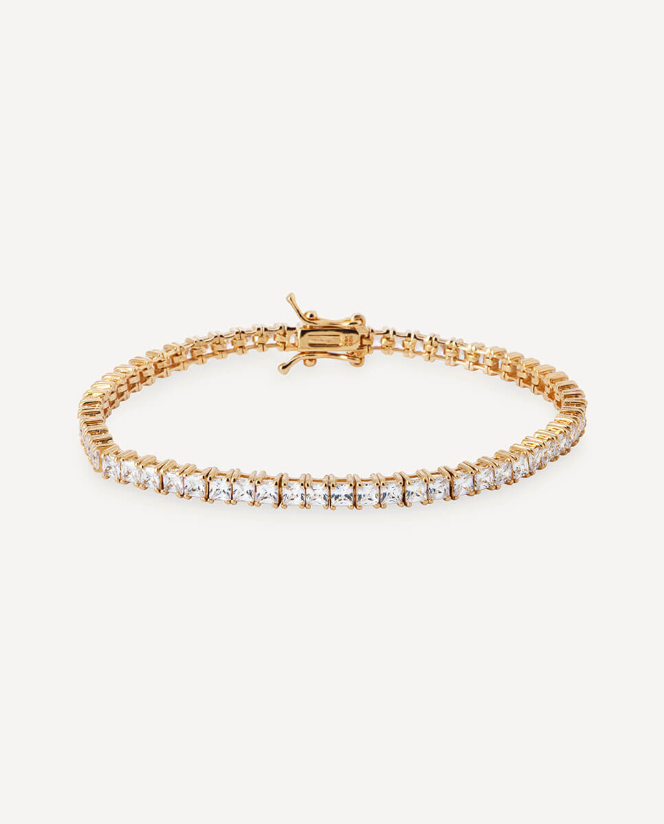 Pulsera riviere lily de plata de ley 925 con baño en oro de 18 kt y circonitas - Vidal & Vidal - Oro Oro-1