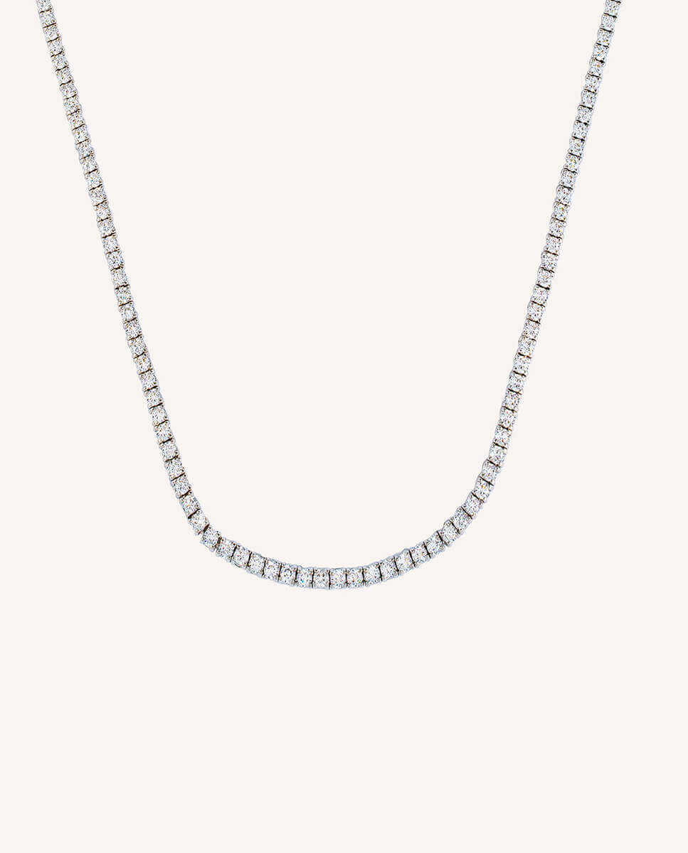 Collar signature de de ley 925 con baño en platino con circonitas - Vidal & Vidal - Plata Plata-1
