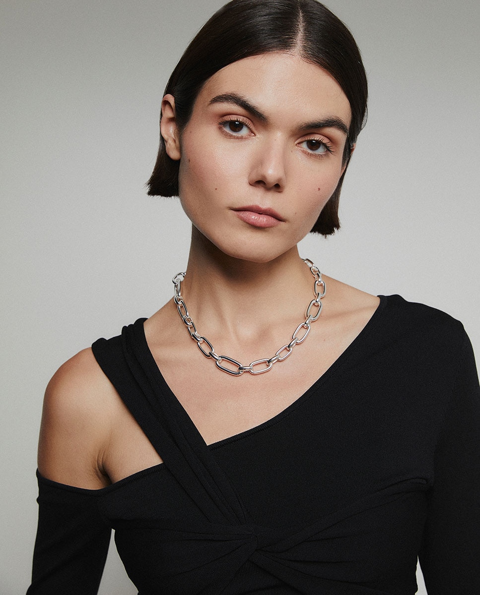 Collar hex bañado en plata de ley 925 - Vidal & Vidal - Plateado Plateado-3