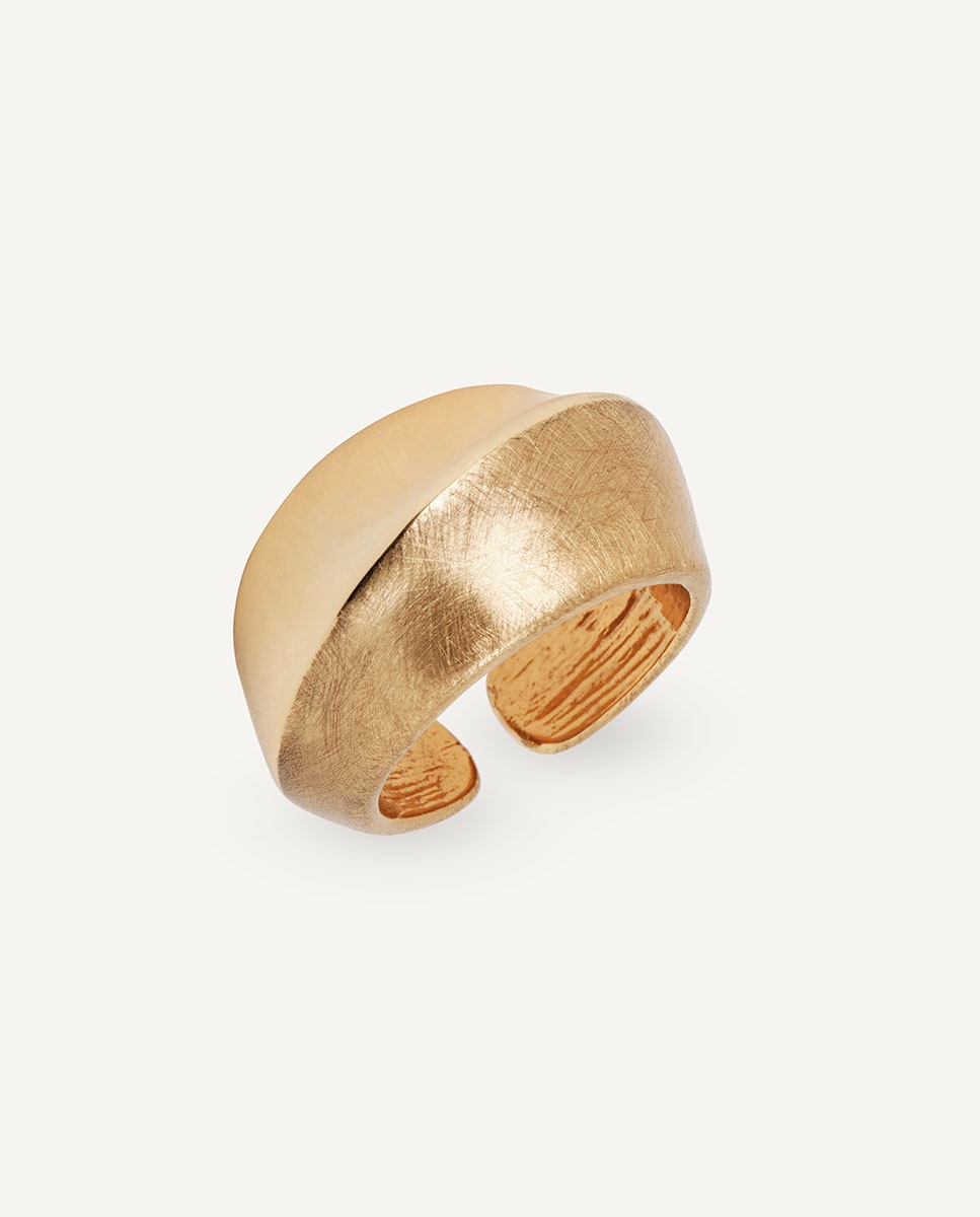 Imagen 1 de Anillo volumen dual bañado en oro de 18 kt - Vidal & Vidal - Dorado Dorado