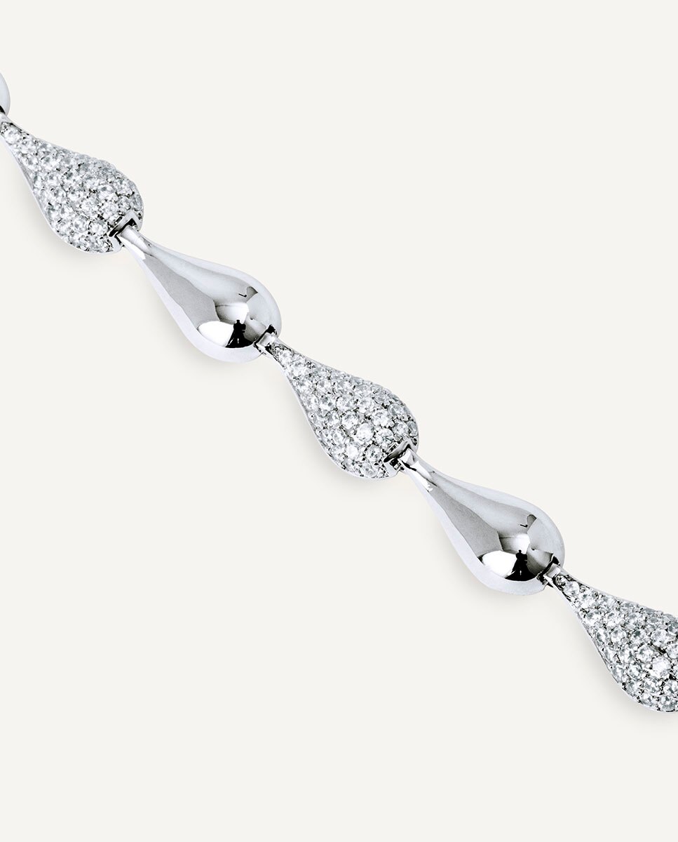 Pulsera de eslabones cascade bañada en plata de ley 925 con circonitas - Vidal & Vidal - Plateado Plateado-4