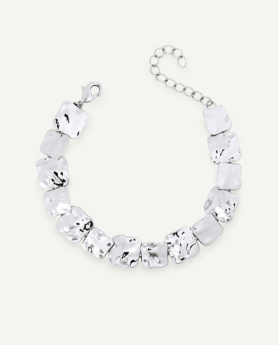 Pulsera con eslabones cuadrados reflexes bañada en plata de ley 925 - Vidal & Vidal - Plateado Plateado-1