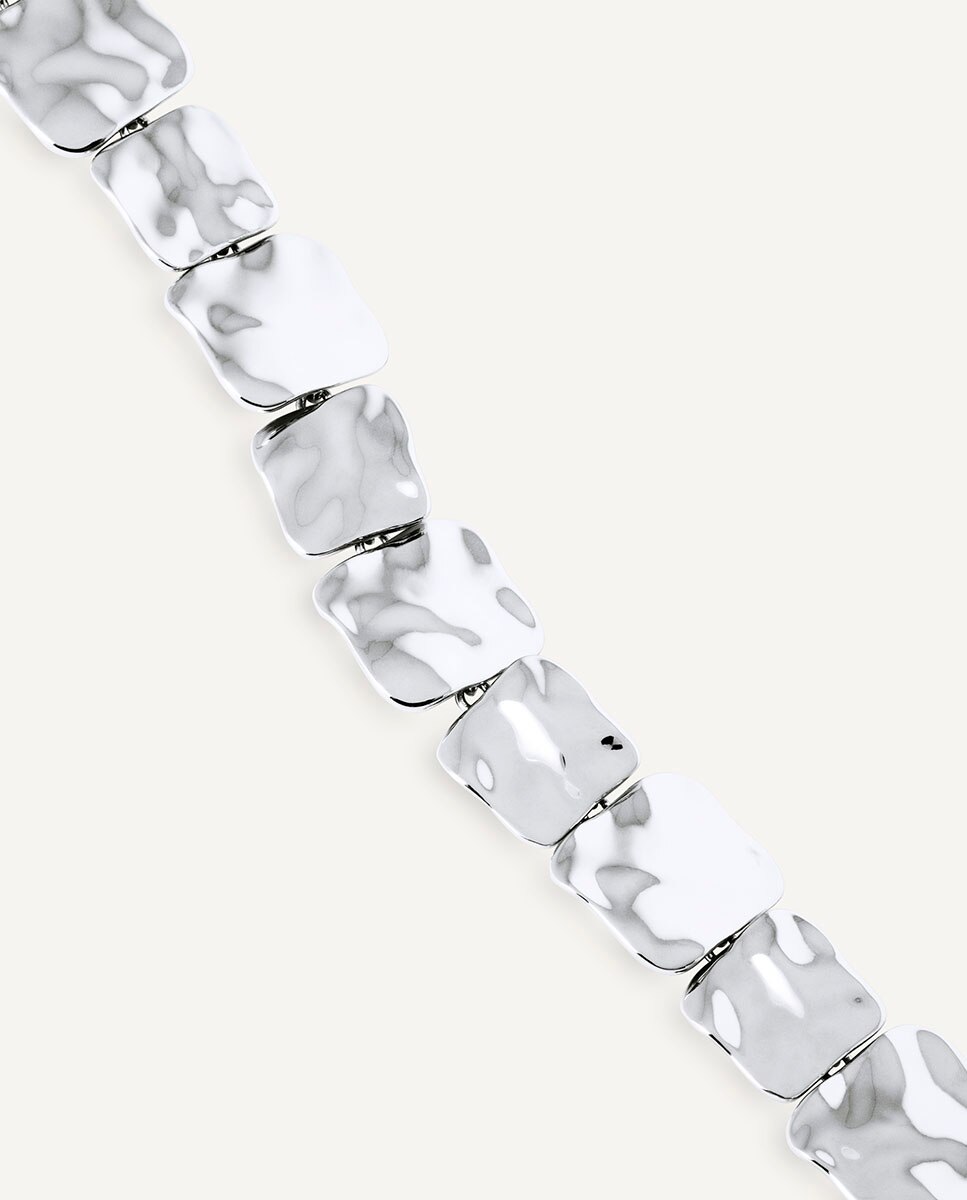 Pulsera con eslabones cuadrados reflexes bañada en plata de ley 925 - Vidal & Vidal - Plateado Plateado-4
