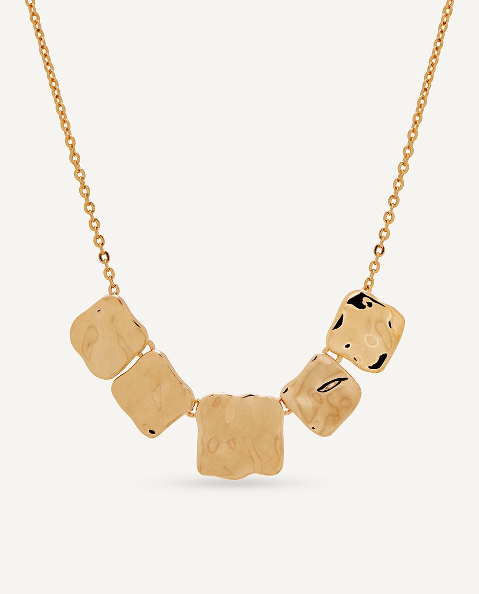 Imagen 0 de Collar cuadrados reflexes bañado en oro de 18 kt Dorado