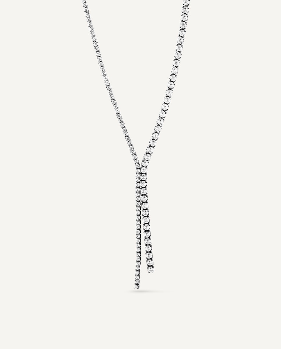 Collar lucent bañado en plata de ley 925 con circonitas - Vidal & Vidal - Plateado Plateado-1