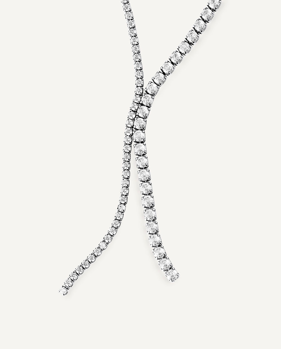 Collar lucent bañado en plata de ley 925 con circonitas - Vidal & Vidal - Plateado Plateado-4