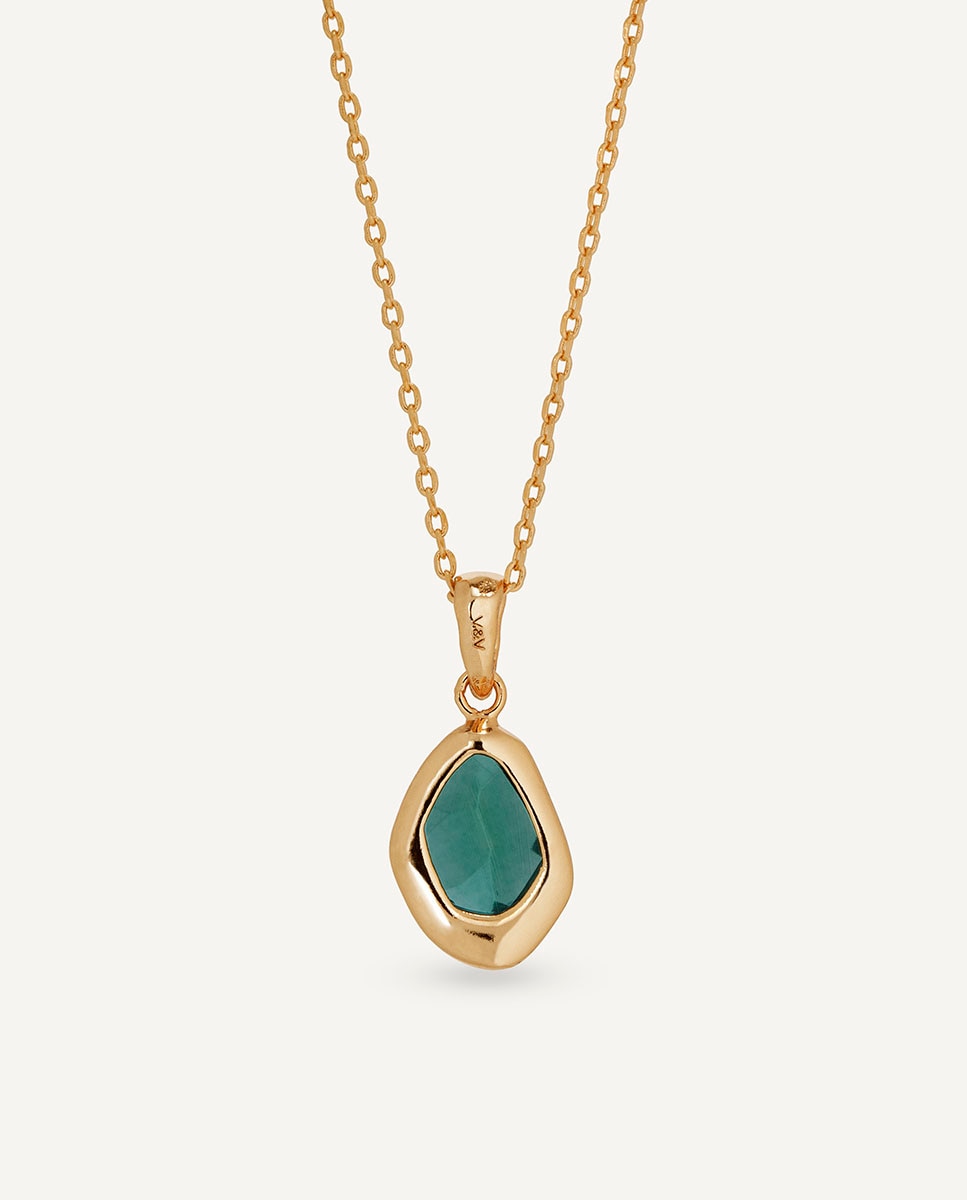 Collar oval flora bañado en oro de 18 kt con turmalina - Vidal & Vidal - Verde Verde-1