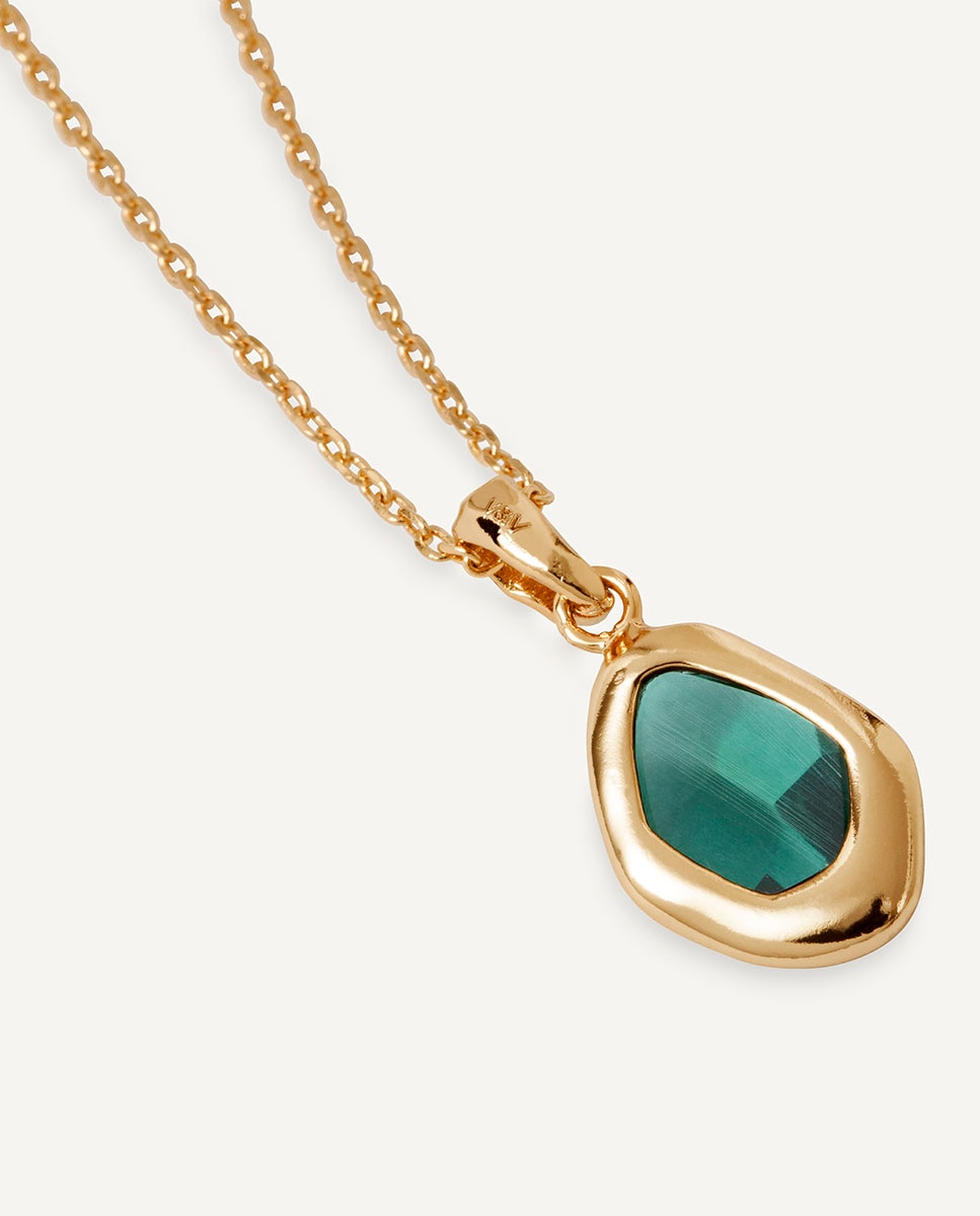 Collar oval flora bañado en oro de 18 kt con turmalina - Vidal & Vidal - Verde Verde-4