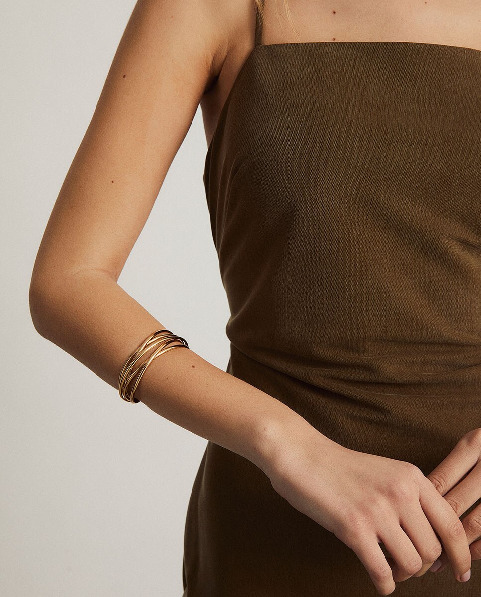 Brazalete annie bañado en oro de 18 kt - Vidal & Vidal - Dorado Dorado-2
