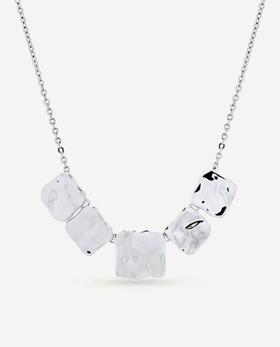 Imagen 0 de Collar cuadrados reflexes bañado en plata de ley 925 Plateado
