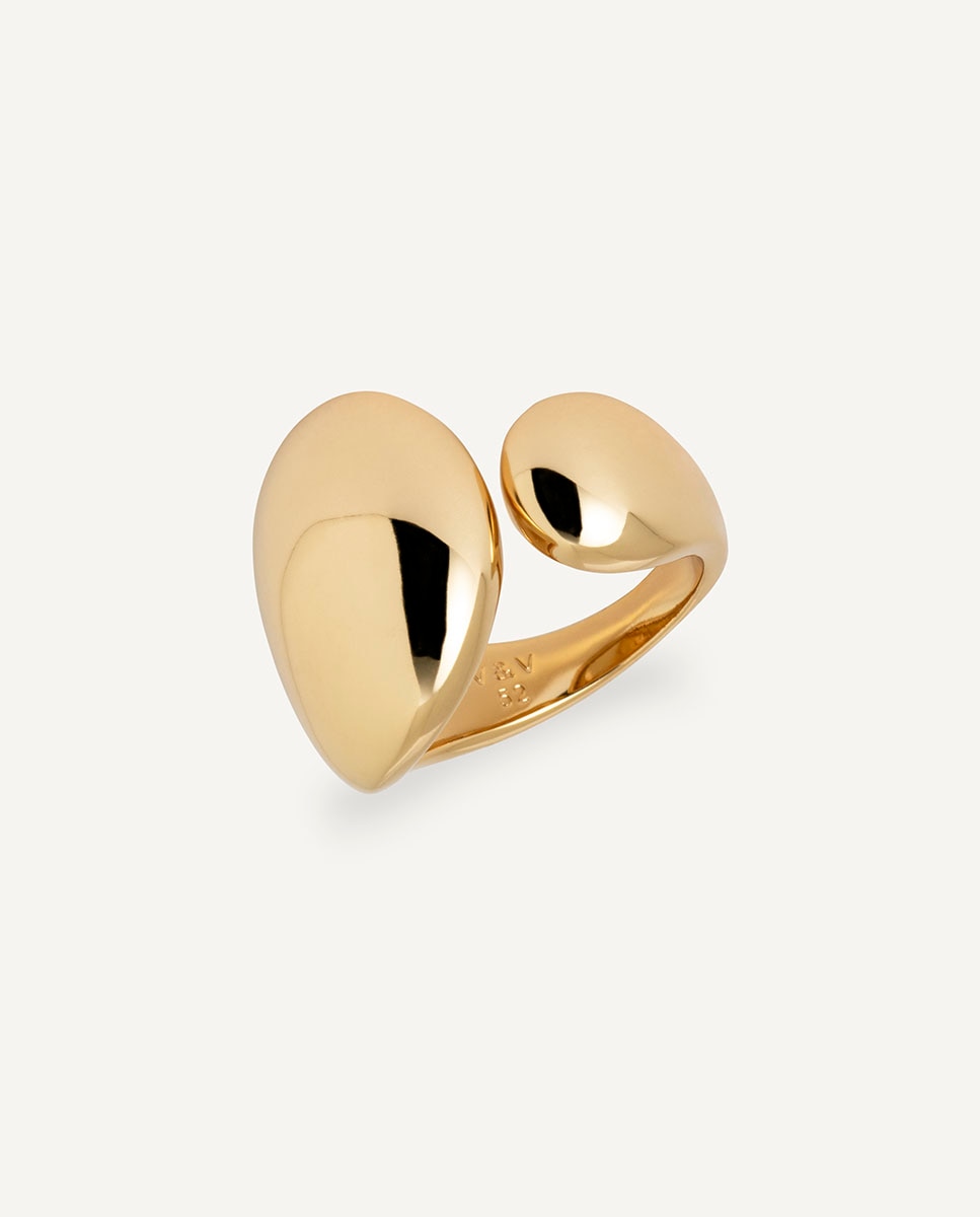 Anillo drop bañado en oro de 18 kt - Vidal & Vidal - Dorado Dorado-1