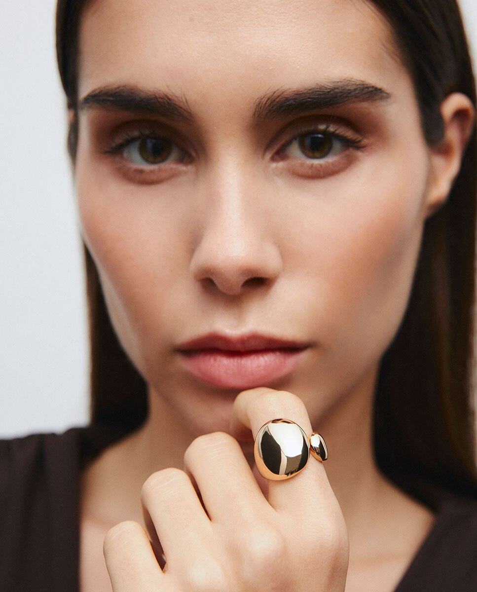 Anillo drop bañado en oro de 18 kt - Vidal & Vidal - Dorado Dorado-2
