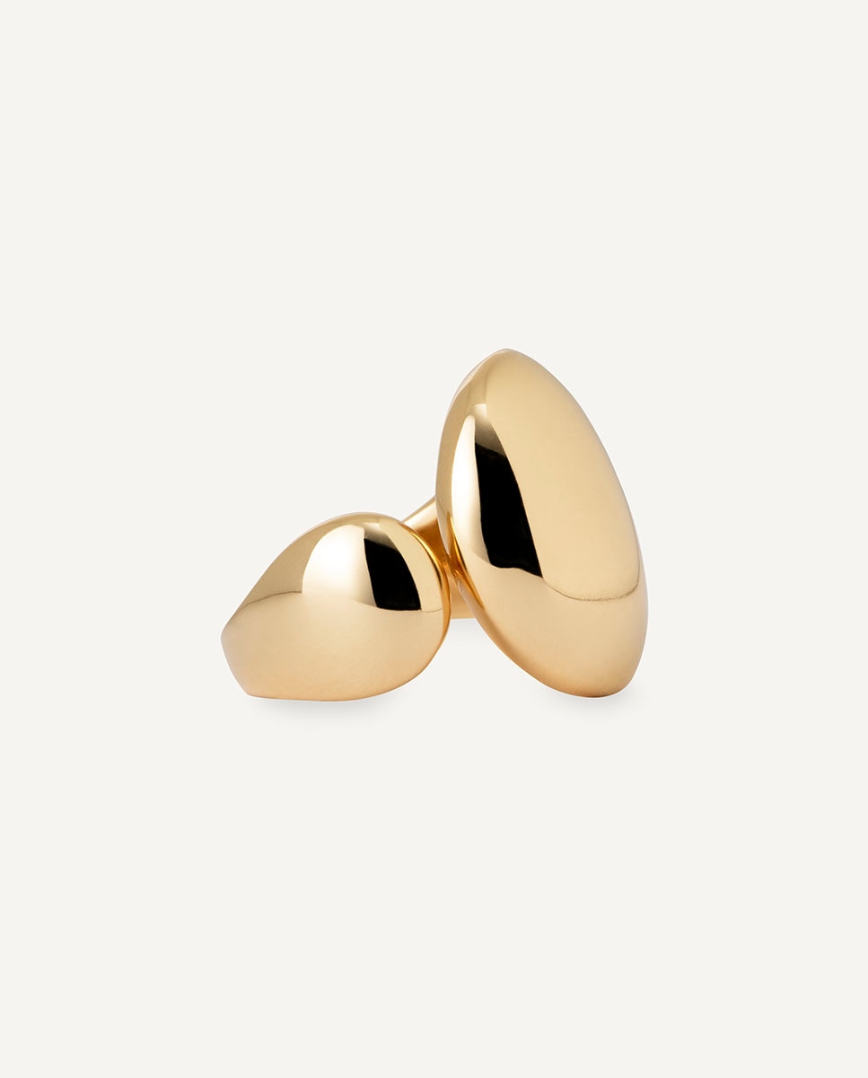 Anillo drop bañado en oro de 18 kt - Vidal & Vidal - Dorado Dorado-4