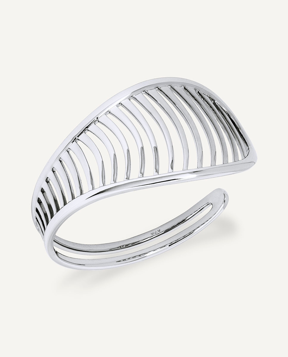 Brazalete rígido volumen nereida bañado en plata de ley 925 - Vidal & Vidal - Plateado Plateado-1