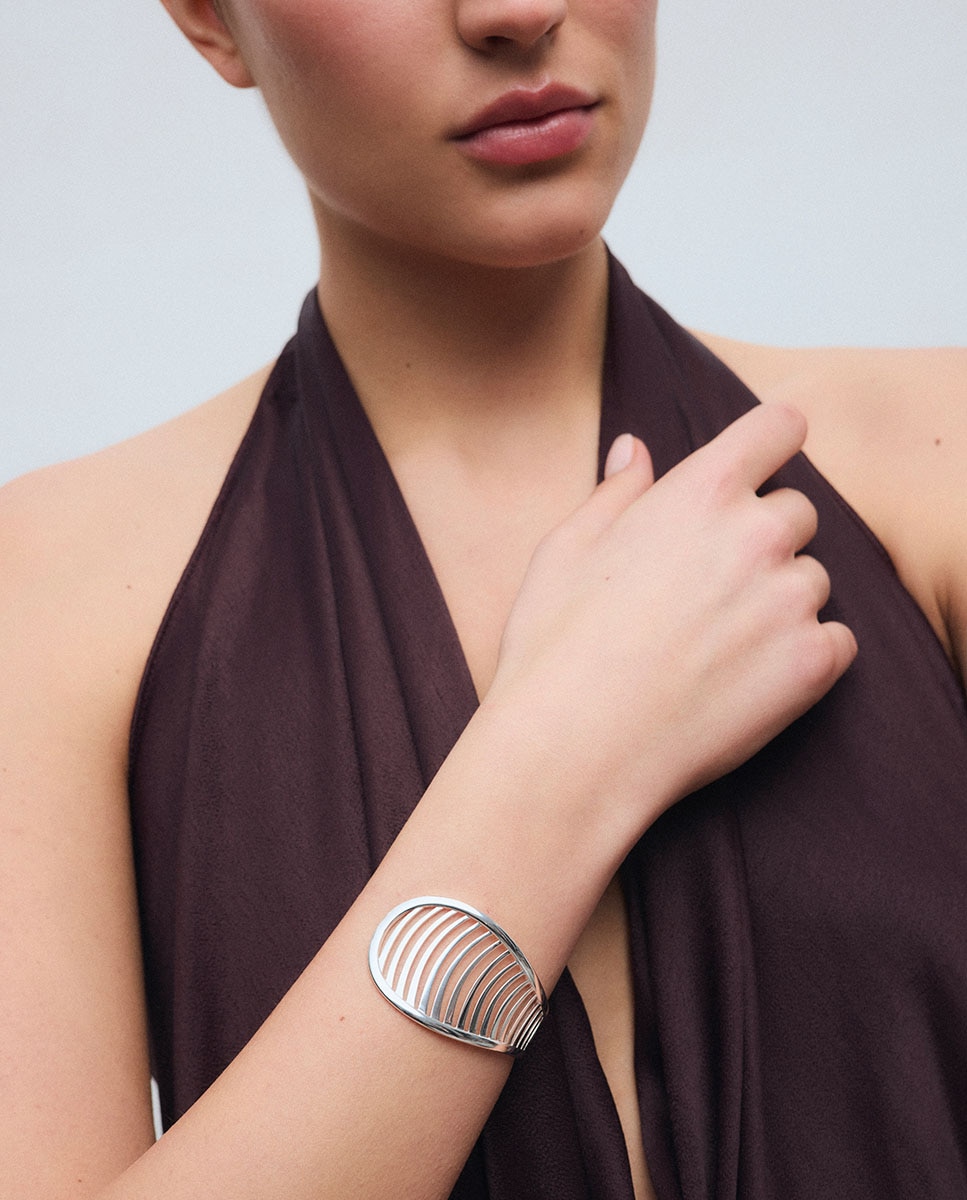 Brazalete rígido volumen nereida bañado en plata de ley 925 - Vidal & Vidal - Plateado Plateado-3