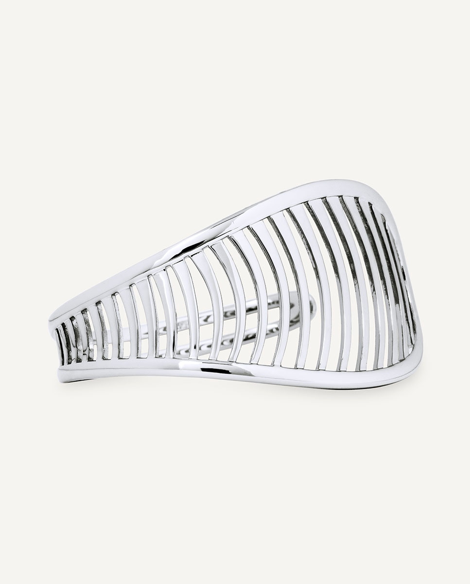 Brazalete rígido volumen nereida bañado en plata de ley 925 - Vidal & Vidal - Plateado Plateado-4