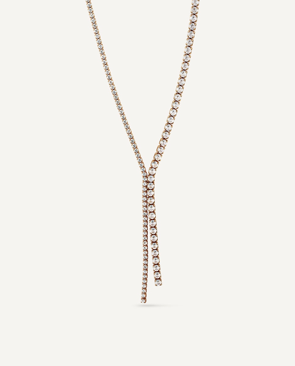 Imagen 0 de Collar lucent bañado en oro de 18 kt con circonitas Dorado