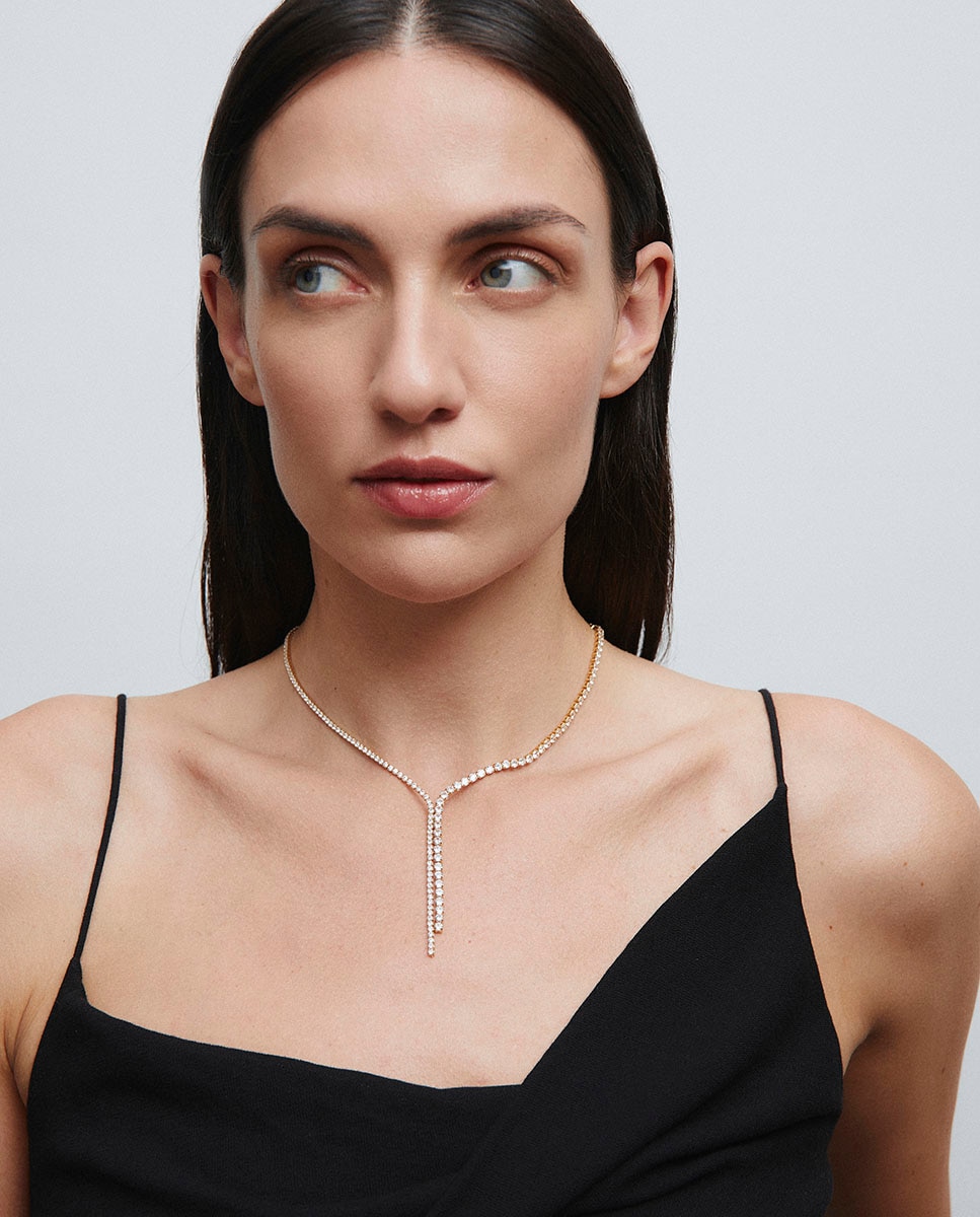 Imagen 3 de Collar lucent bañado en oro de 18 kt con circonitas - Vidal & Vidal - Dorado Dorado