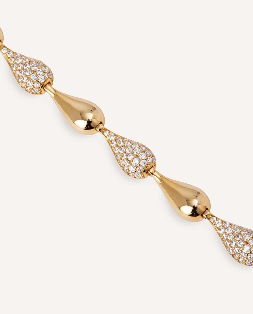 Pulsera con eslabones cascade bañada en oro de 18 kt con circonitas - Vidal & Vidal - Dorado Dorado-4