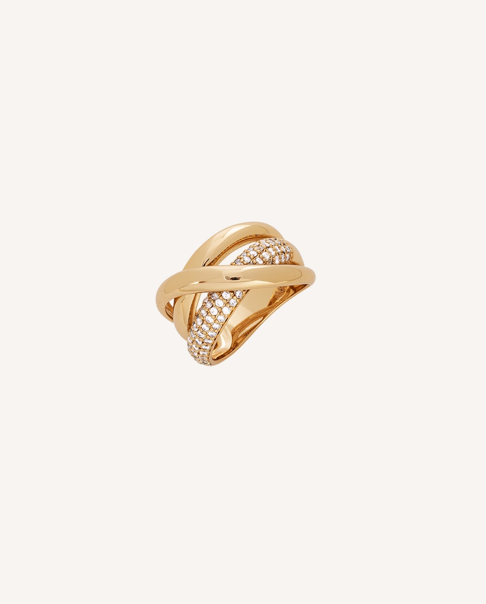 Anillo tiras luz bañado en oro de 18 kt con circonitas - Vidal & Vidal - Dorado Dorado-1
