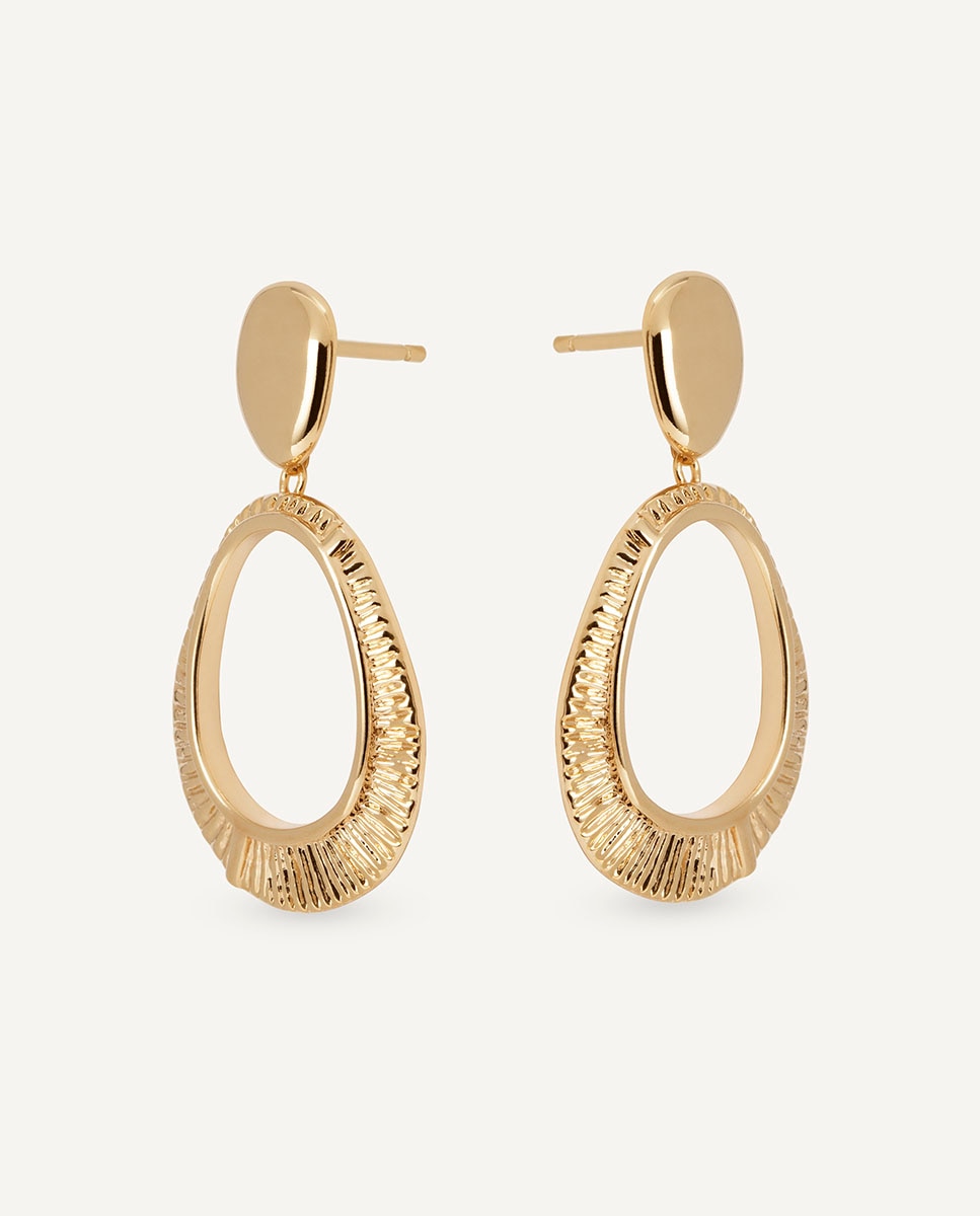 Pendientes largos horizonte bañados en oro de 18 kt - Vidal & Vidal - Dorado Dorado-4