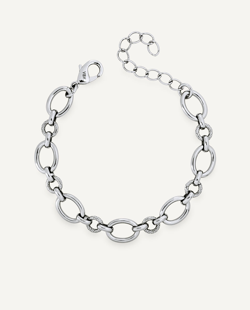 Pulsera eslabones pavó bañada en plata de ley 925 - Vidal & Vidal - Plateado Plateado-1