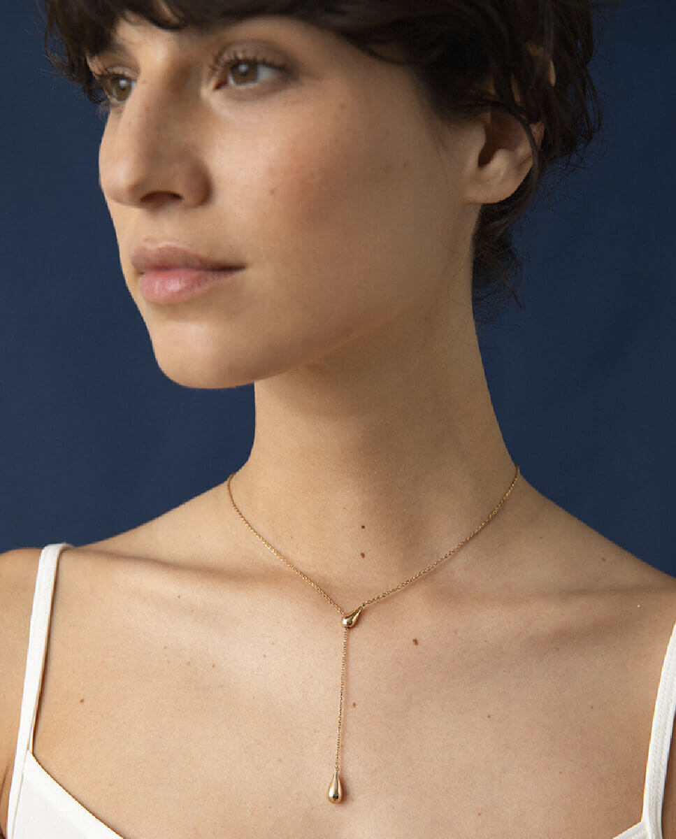 Collar drop bañado en oro de 18 kt - Vidal & Vidal - Dorado Dorado-2