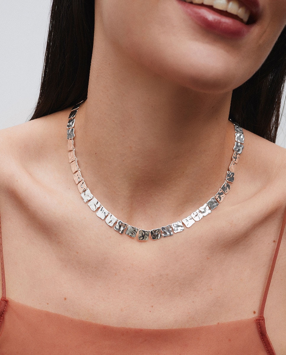 Collar geométrico reflexes bañado en plata de ley 925 - Vidal & Vidal - Plateado Plateado-2