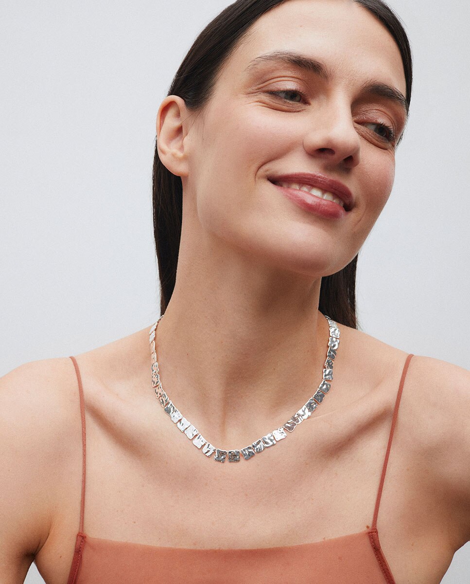 Collar geométrico reflexes bañado en plata de ley 925 - Vidal & Vidal - Plateado Plateado-3