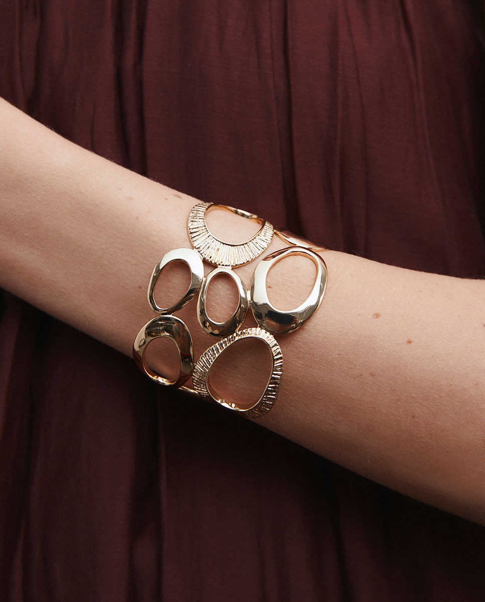 Brazalete volumen horizonte bañado en oro de 18 kt - Vidal & Vidal - Dorado Dorado-2