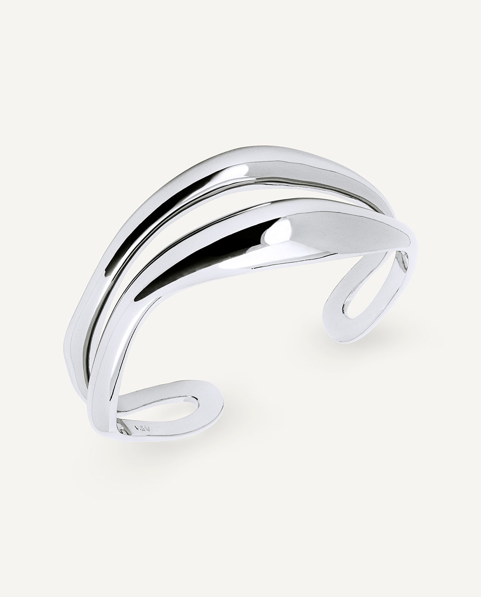 Brazalete espiral waves bañado en plata de ley 925 - Vidal & Vidal - Plateado Plateado-1