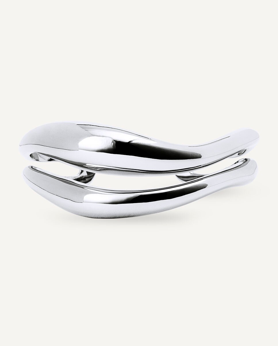Brazalete espiral waves bañado en plata de ley 925 - Vidal & Vidal - Plateado Plateado-4