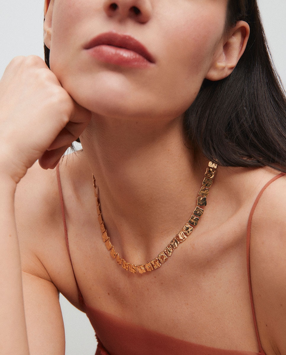 Collar geométrico reflexes bañado en oro de 18 kt - Vidal & Vidal - Dorado Dorado-2