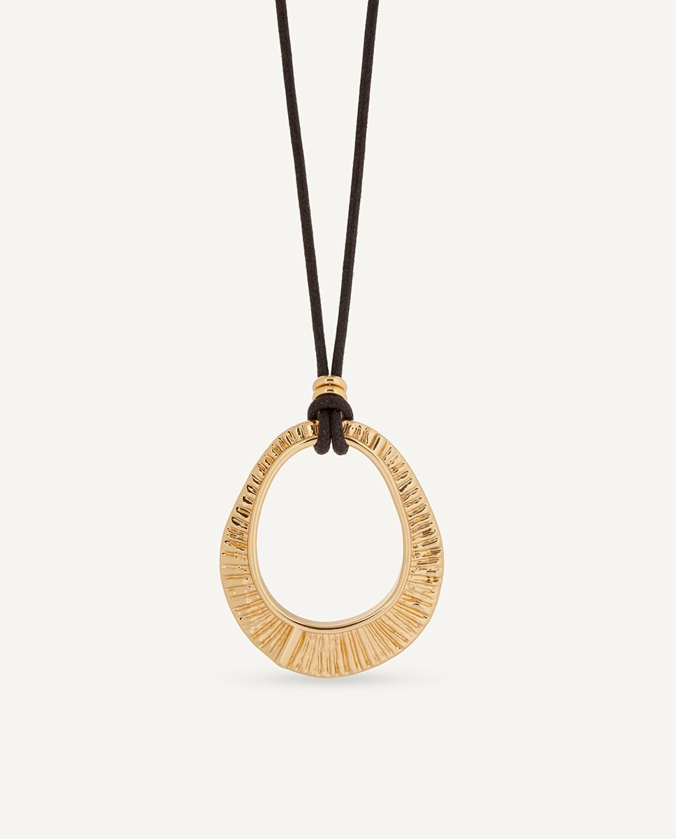 Imagen 0 de Colgante oval irregular horizonte bañado en oro de 18 kt Dorado